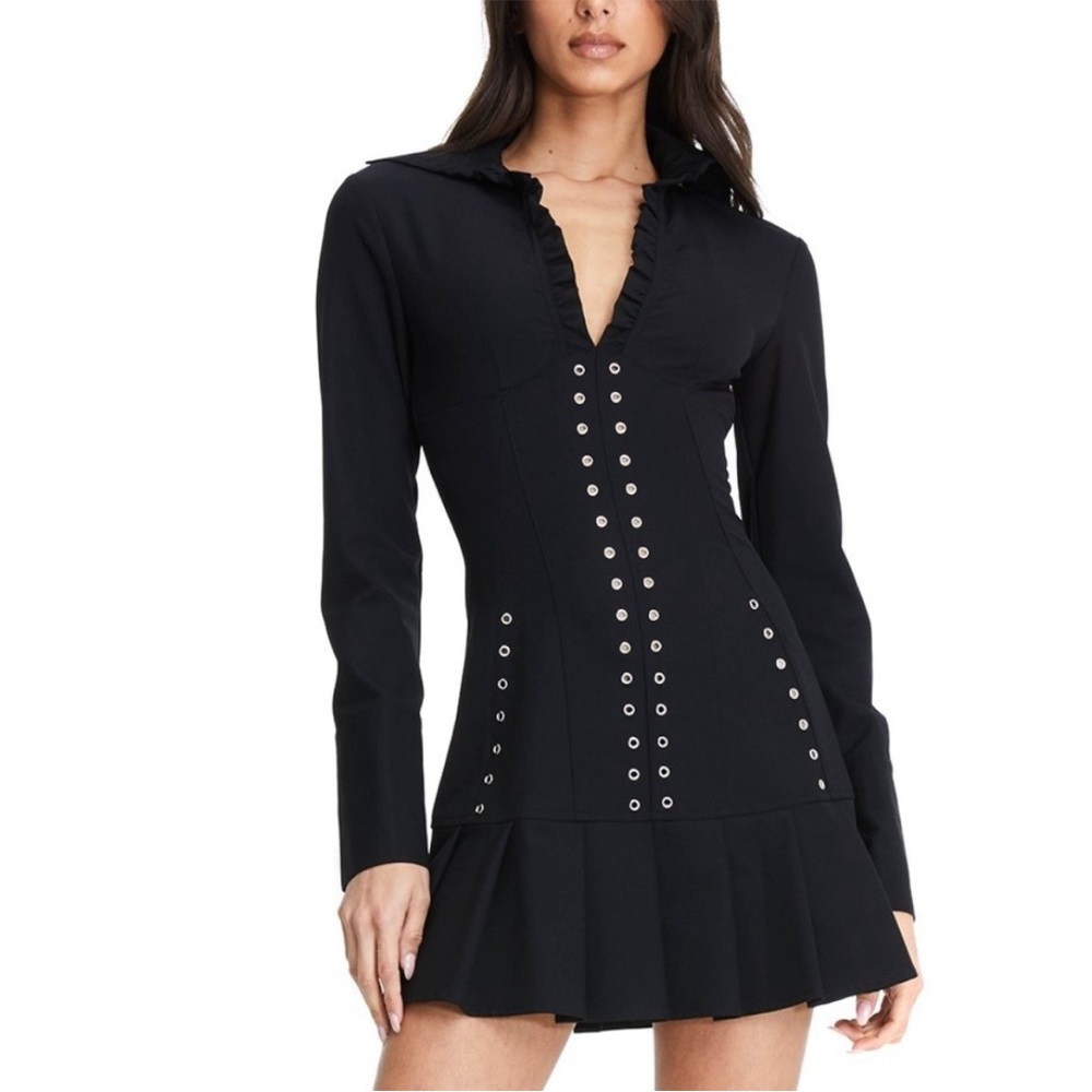 MI.AM.GIA Molly Dress Black Long Sleeve Mini Size Medium Goth I AM GIA Revolve